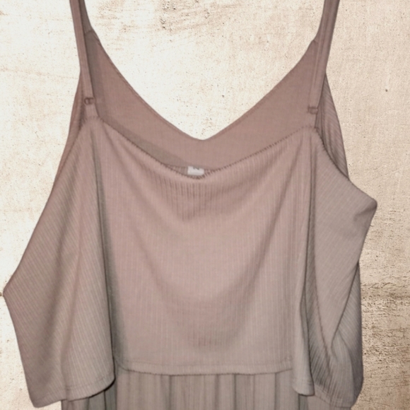 Zenana women's double layer ribbed maxi dress in Ash Mocha XL - Picture 2 of 7